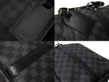 Load image into Gallery viewer, LOUIS VUITTON ルイ ヴィトン キーポル バンドリエール45 ボストンバッグ ダミエグラフィット N41418 ブラック 美品 中古 66669