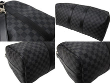 Load image into Gallery viewer, LOUIS VUITTON ルイ ヴィトン キーポル バンドリエール45 ボストンバッグ ダミエグラフィット N41418 ブラック 美品 中古 66669