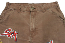 画像をギャラリービューアに読み込む, 極美品 CHROME HEARTS × SEX RECORDS クロムハーツ×セックスレコーズ カーペンターパンツ クロスパッチ サイズ31 中古 66679