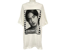 ヴィンテージ 竹野内豊 KODAK 5040 EPH 半袖Ｔシャツ サイズL シングルステッチ プリント ホワイト ブラック 美品 中古 66681