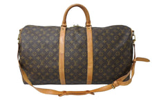 画像をギャラリービューアに読み込む, LOUIS VUITTON ルイヴィトン キーポルバンドリエール55 M41414 ボストンバッグ モノグラムキャンバス ブラウン 良品 中古 66686