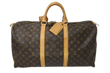 画像をギャラリービューアに読み込む, LOUIS VUITTON ルイヴィトン キーポル50 ボストンバッグ M41426 モノグラムキャンバス ゴールド金具 ブラウン 美品 中古 66688