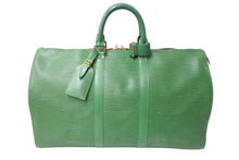 画像をギャラリービューアに読み込む, Louis Vuitton ルイヴィトン エピ キーポル45 ボストンバッグ M42974 エピレザー グリーン 美品 中古 66690