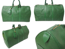 画像をギャラリービューアに読み込む, Louis Vuitton ルイヴィトン エピ キーポル45 ボストンバッグ M42974 エピレザー グリーン 美品 中古 66690