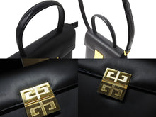 Load image into Gallery viewer, Givenchy ジバンシー ハンドバッグ ショルダーバッグ 2WAYバッグ ロゴプレート ブラック レザー ゴールド金具 美品 中古 66693