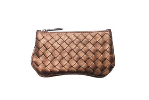 BOTTEGAVENETA ボッテガヴェネタ イントレチャート コインキーケース コインケース 131232 V0016 レザー ブロンズ 美品 中古 66695