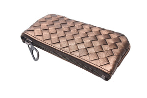 BOTTEGAVENETA ボッテガヴェネタ イントレチャート コインキーケース コインケース 131232 V0016 レザー ブロンズ 美品 中古 66695