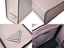 画像をギャラリービューアに読み込む, PRADA プラダ ハンドバッグ ショルダーバッグ 2WAY 1BA333 トライアングルロゴ カーフスキン ピンク シルバー金具 美品 中古 66707