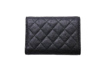 画像をギャラリービューアに読み込む, CHANEL シャネル ボーイシャネル 三つ折り財布 26番台 コンパクトウォレット キルティング ココマーク ブラック 美品 中古 66733