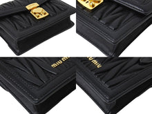 Load image into Gallery viewer, MIUMIU ミュウミュウ マトラッセミニチェーンショルダーバッグ 5TT123 ゴールド金具 ブラック 美品 中古 66734