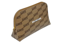 画像をギャラリービューアに読み込む, 極美品 BALENCIAGA バレンシアガ BBモノグラム トイレタリーポーチ 702624 総柄 ロゴ ブラウン ゴールド金具 中古 66737