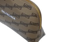 画像をギャラリービューアに読み込む, 極美品 BALENCIAGA バレンシアガ BBモノグラム トイレタリーポーチ 702624 総柄 ロゴ ブラウン ゴールド金具 中古 66737