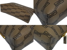 画像をギャラリービューアに読み込む, 極美品 BALENCIAGA バレンシアガ BBモノグラム トイレタリーポーチ 702624 総柄 ロゴ ブラウン ゴールド金具 中古 66737