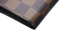 画像をギャラリービューアに読み込む, LOUIS VUITTON ルイヴィトン 二つ折り財布 ダミエ ポルト ビエカルト クレディモネ N61665 ブラウン 美品 中古 66740