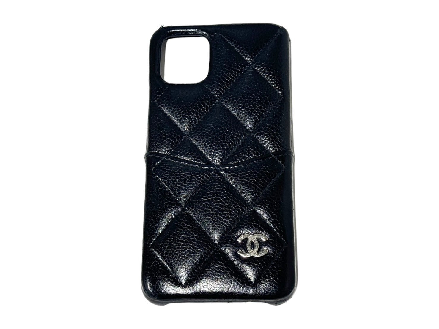 CHANEL シャネル iPhone 11 スマホケース 30番台 ブラック キャビアスキン マトラッセ シルバー金具 小物 中古 66754 –  Casanova Vintage