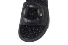 Load image into Gallery viewer, 極美品 CHANEL シャネル サンダル サイズ36 カメリア ココマーク ラバー ブラック イタリア製 G33803 中古 66756