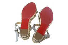 Load image into Gallery viewer, Christian Louboutin クリスチャンルブタン サンダル スタッズ ヴェッジソール ベージュ シルバー金具 美品 中古 66761