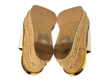 Load image into Gallery viewer, Chloe クロエ サンダル サイズ36 レザー コルクソール ホワイト ブラウン イタリア製 011855 美品 中古 66767