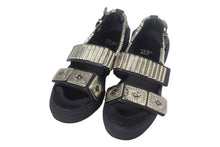 Load image into Gallery viewer, TOGA PULLA トーガ プルラ サンダル サイズ37 レザー スウェード メタル ブラック 彫刻 ポルトガル製 0918G 美品 中古 66770