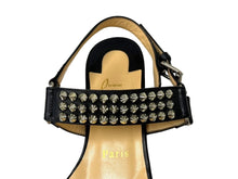 Load image into Gallery viewer, Christian Louboutin クリスチャンルブタン スタッズサンダル ヴェッジソール サイズ36 1/2 シルバー金具 ブラック 美品 中古 66772