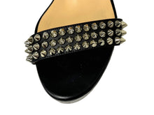Load image into Gallery viewer, Christian Louboutin クリスチャンルブタン スタッズサンダル ヴェッジソール サイズ36 1/2 シルバー金具 ブラック 美品 中古 66772