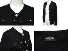 画像をギャラリービューアに読み込む, CHANEL シャネル アンサンブル サイズ36 ワンピース カーディガン P50094K06342 ココマーク パール ブラック 美品 中古 66788