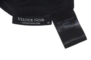 VELOUR NOIR by FOXEY NEWYORK フォクシー ベロア シースルー ノースリーブ ワンピース 32181 サイズ 38 ブラック 美品 中古 66789