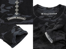 画像をギャラリービューアに読み込む, CHROME HEARTS クロムハーツ 長袖Ｔシャツ ホースシュー CHプラス スクロール プリント ラグラン カモフラ柄 美品 中古 66792