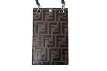 Load image into Gallery viewer, 極美品 FENDI フェンディ ミニショルダーバッグ フォンケース 2WAY ズッカ柄 シルバー金具 ブラウン 中古 66797