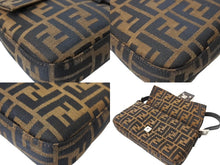 画像をギャラリービューアに読み込む, 極美品 FENDI フェンディ マンマバケット ハンドバッグ ズッカ柄 ズッカ ブラウン シルバー金具 中古 66798