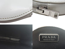 画像をギャラリービューアに読み込む, PRADA プラダ パテントレザー チェーン ショルダーバッグ ポシェット INR003 ホワイト エナメル シルバー金具 中古 美品 66799