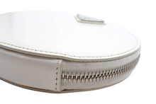 画像をギャラリービューアに読み込む, PRADA プラダ パテントレザー チェーン ショルダーバッグ ポシェット INR003 ホワイト エナメル シルバー金具 中古 美品 66799