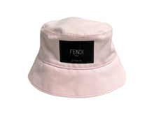 画像をギャラリービューアに読み込む, 新品同様 FENDI フェンディ ロゴ付き バケットハット ピンク コットン サイズM FXQ801 中古 66800