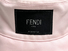 画像をギャラリービューアに読み込む, 新品同様 FENDI フェンディ ロゴ付き バケットハット ピンク コットン サイズM FXQ801 中古 66800
