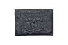 Load image into Gallery viewer, 極美品 CHANEL シャネル ココマーク ロゴ カードケース 5番台 キャビアスキン ブラック 中古 66819