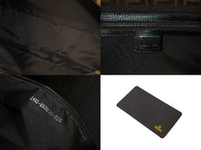 画像をギャラリービューアに読み込む, FENDI フェンディ マンマバケット 40cm ワンショルダーバッグ ブラウン ブラック キャンバス ガンメタル金具 美品 中古 66823