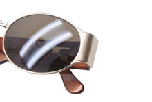 画像をギャラリービューアに読み込む, FENDI フェンディ サングラス SL7131 51 COL.H16 サイドロゴ ブラウン ゴールド イタリア製 美品 中古 66824