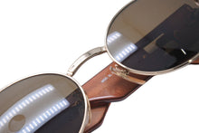 画像をギャラリービューアに読み込む, FENDI フェンディ サングラス SL7131 51 COL.H16 サイドロゴ ブラウン ゴールド イタリア製 美品 中古 66824