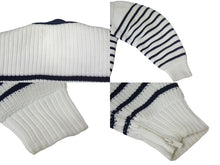 画像をギャラリービューアに読み込む, Sacai サカイ カーディガン ホワイト ネイビー ポリエステル 23-06490 サイズ2 美品 中古 66845