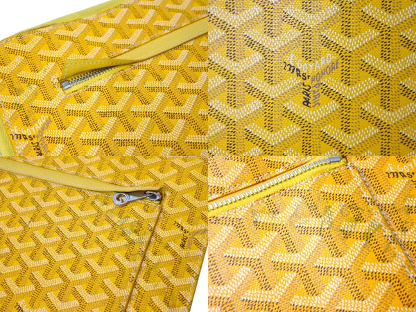 GOYARD ゴヤール ソルボンヌ クラッチバッグ セカンドバッグ ポーチ イエロー PVC レザー ヘリンボーン柄 良品 中古 66867