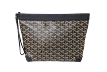 画像をギャラリービューアに読み込む, 新品同様 GOYARD ゴヤール コンティポーチ CONTIPPMLTY01CL01P クラッチバッグ ブラック PVC レザー シルバー金具 中古 66868