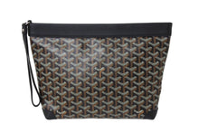 画像をギャラリービューアに読み込む, 新品同様 GOYARD ゴヤール コンティポーチ CONTIPPMLTY01CL01P クラッチバッグ ブラック PVC レザー シルバー金具 中古 66868