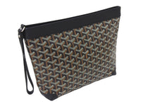 画像をギャラリービューアに読み込む, 新品同様 GOYARD ゴヤール コンティポーチ CONTIPPMLTY01CL01P クラッチバッグ ブラック PVC レザー シルバー金具 中古 66868