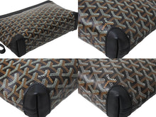 画像をギャラリービューアに読み込む, 新品同様 GOYARD ゴヤール コンティポーチ CONTIPPMLTY01CL01P クラッチバッグ ブラック PVC レザー シルバー金具 中古 66868
