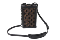 極美品 LOUIS VUITTON ルイヴィトン ショルダーバッグ タフタージュ ヴァーティカル ソフトトランク ブラウン M45044 中古 66869