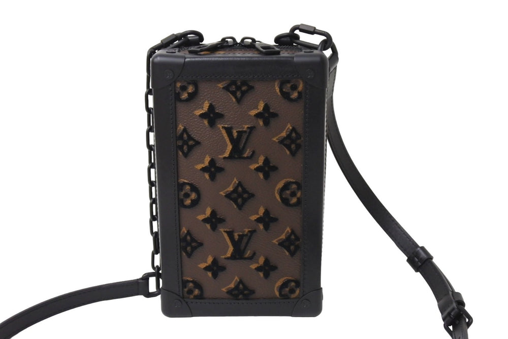 極美品 LOUIS VUITTON ルイヴィトン ショルダーバッグ タフタージュ ヴァーティカル ソフトトランク ブラウン M45044 中古 66869