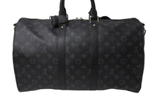 画像をギャラリービューアに読み込む, 新品同様 LOUIS VUITTON ルイヴィトン エクリプス キーポル バンドリエール45 ボストンバッグ M40569 シルバー金具 ブラック 中古 66871