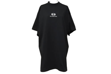 新品同様 BALENCIAGA バレンシアガ DECONSTRUCTED Tシャツ ロゴ ブラック ホワイト 768068 コットン サイズL 中古 66880