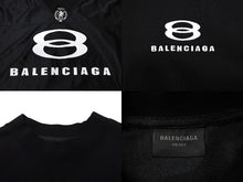 Load image into Gallery viewer, 新品同様 BALENCIAGA バレンシアガ DECONSTRUCTED Tシャツ ロゴ ブラック ホワイト 768068 コットン サイズL 中古 66880