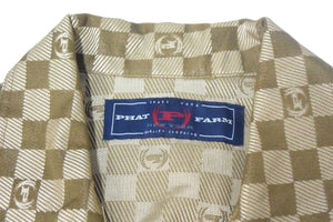 PHAT FARM ファットファーム セットアップ ジャケット パンツ サイズXXL 90s ヴィンテージ ダミエ柄 ゴールドカラー 美品 中古 66894